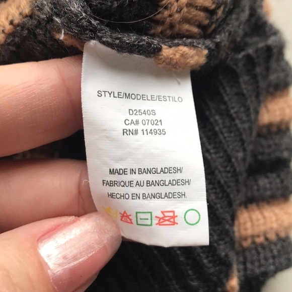 Ripe Knit Tunic Sweater Dress gray tan striped Medium - Picture 8 of 11